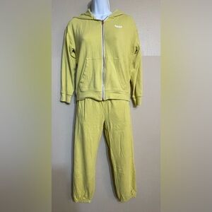 Volcom Kids Yellow Lounge sweatpants hoodie  Set girls large 10/12